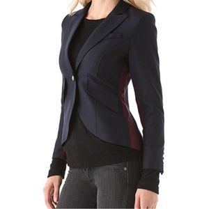 NWOT Smythe Racing Stripe Sing-button Tuxedo Wool Blazer